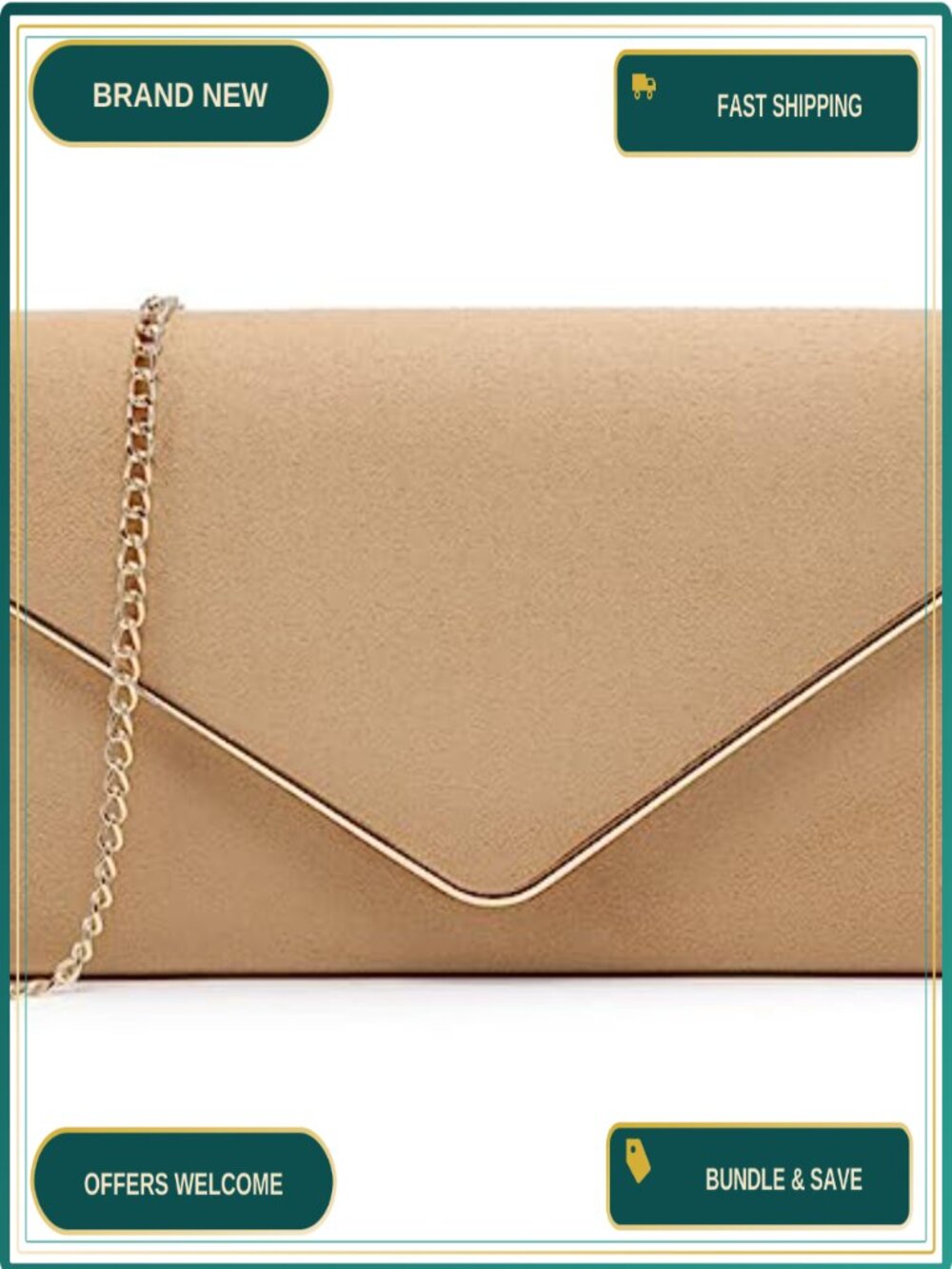 Faux Suede Clutch Purse Evening Bag Bridal Formal Handbag